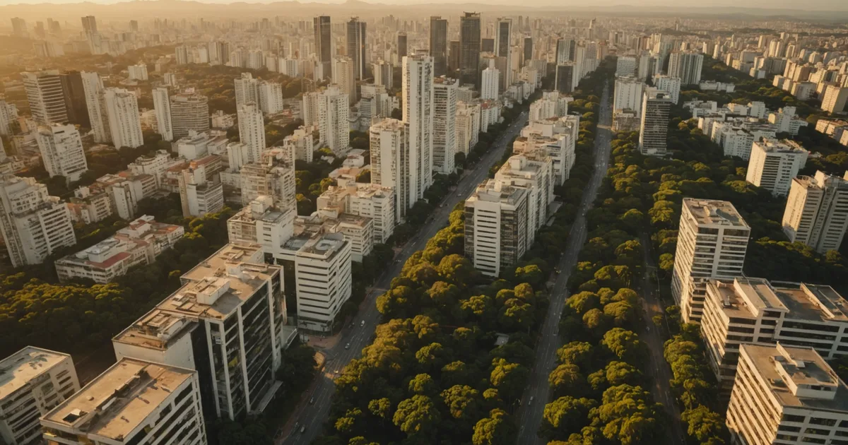 Sao Paulo urban retail district street-level view